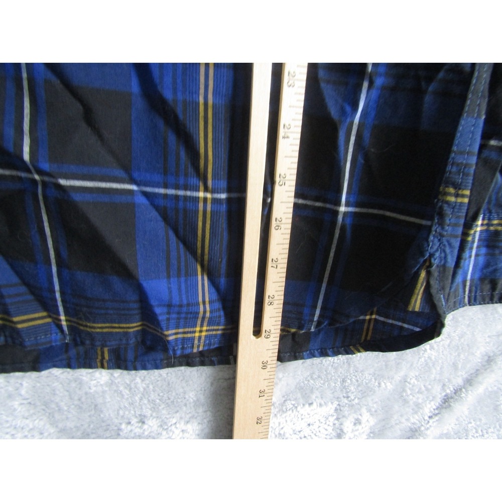 Levi Strauss Co Mens Plaid Flannel Long Sleeve Shirt Blue Yellow Black XL - Picture 7 of 8